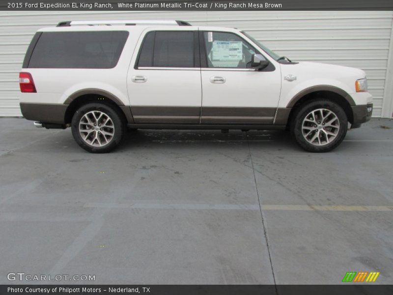 White Platinum Metallic Tri-Coat / King Ranch Mesa Brown 2015 Ford Expedition EL King Ranch