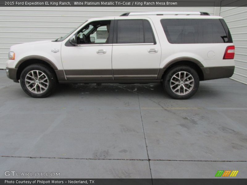 White Platinum Metallic Tri-Coat / King Ranch Mesa Brown 2015 Ford Expedition EL King Ranch