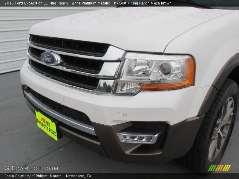 White Platinum Metallic Tri-Coat / King Ranch Mesa Brown 2015 Ford Expedition EL King Ranch