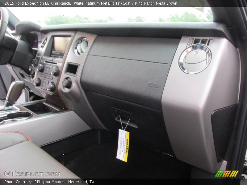 White Platinum Metallic Tri-Coat / King Ranch Mesa Brown 2015 Ford Expedition EL King Ranch