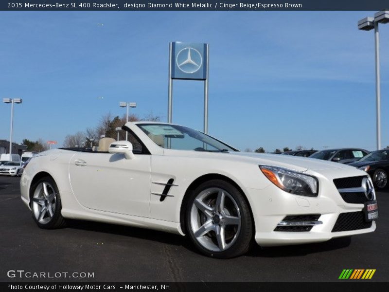 designo Diamond White Metallic / Ginger Beige/Espresso Brown 2015 Mercedes-Benz SL 400 Roadster