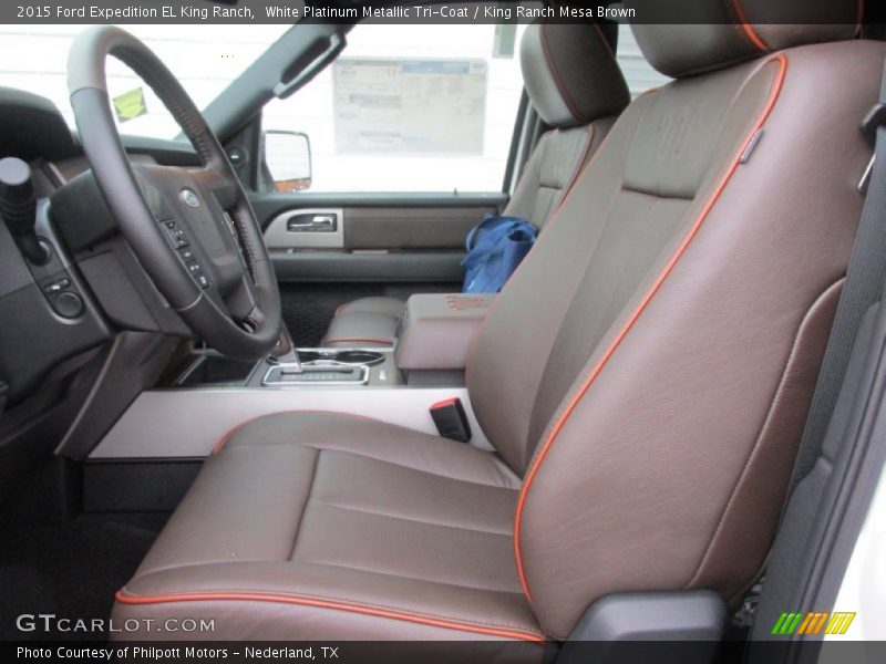 White Platinum Metallic Tri-Coat / King Ranch Mesa Brown 2015 Ford Expedition EL King Ranch