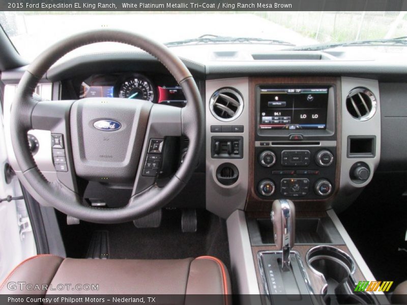 White Platinum Metallic Tri-Coat / King Ranch Mesa Brown 2015 Ford Expedition EL King Ranch