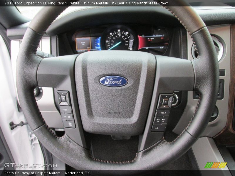 White Platinum Metallic Tri-Coat / King Ranch Mesa Brown 2015 Ford Expedition EL King Ranch