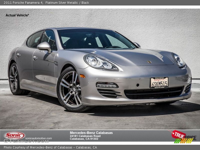 Platinum Silver Metallic / Black 2011 Porsche Panamera 4