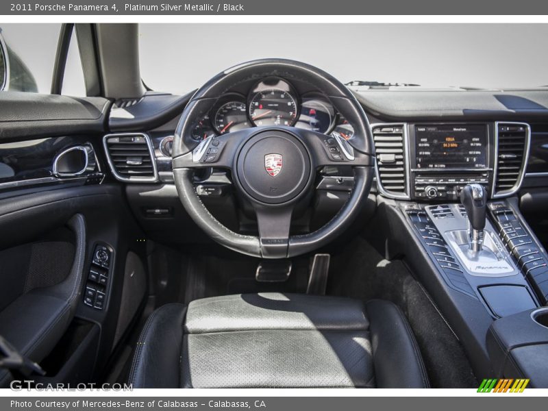 Platinum Silver Metallic / Black 2011 Porsche Panamera 4