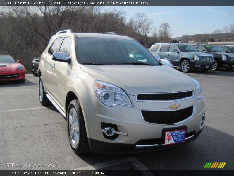 Champagne Silver Metallic / Brownstone/Jet Black 2015 Chevrolet Equinox LTZ AWD