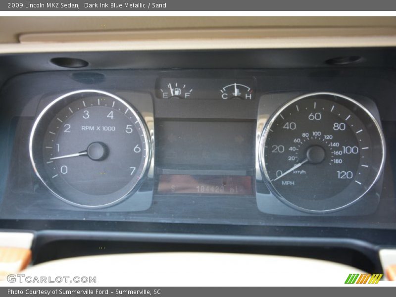 Dark Ink Blue Metallic / Sand 2009 Lincoln MKZ Sedan
