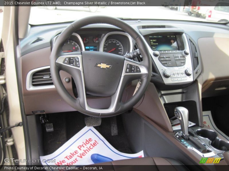 Champagne Silver Metallic / Brownstone/Jet Black 2015 Chevrolet Equinox LTZ AWD