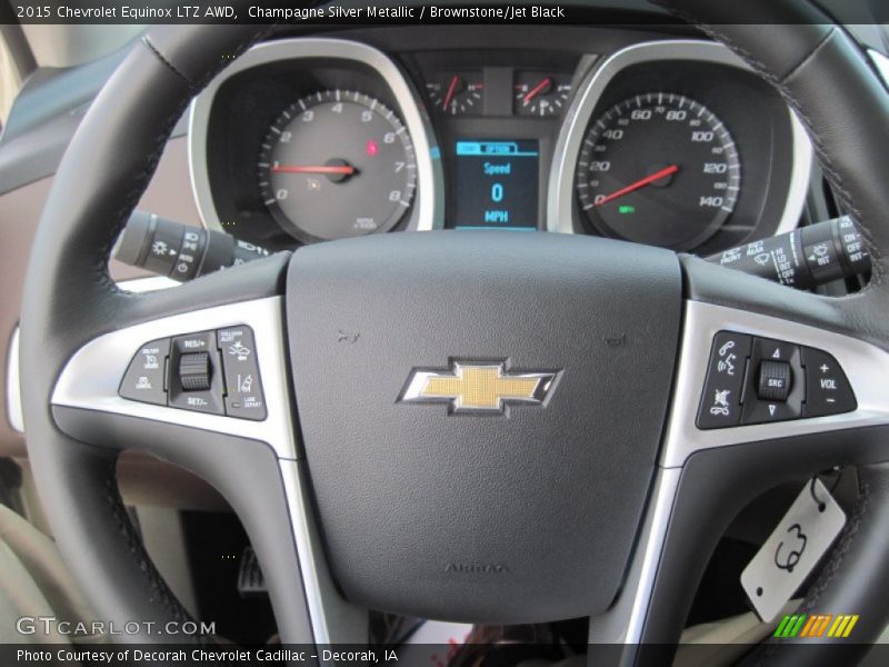 Champagne Silver Metallic / Brownstone/Jet Black 2015 Chevrolet Equinox LTZ AWD