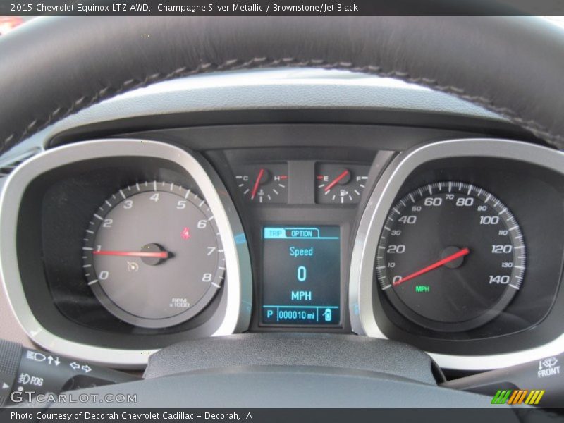 Champagne Silver Metallic / Brownstone/Jet Black 2015 Chevrolet Equinox LTZ AWD