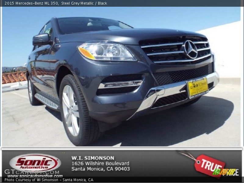 Steel Grey Metallic / Black 2015 Mercedes-Benz ML 350