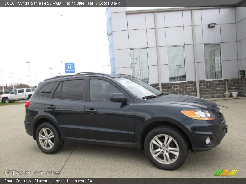 Pacific Blue Pearl / Cocoa Black 2010 Hyundai Santa Fe SE 4WD