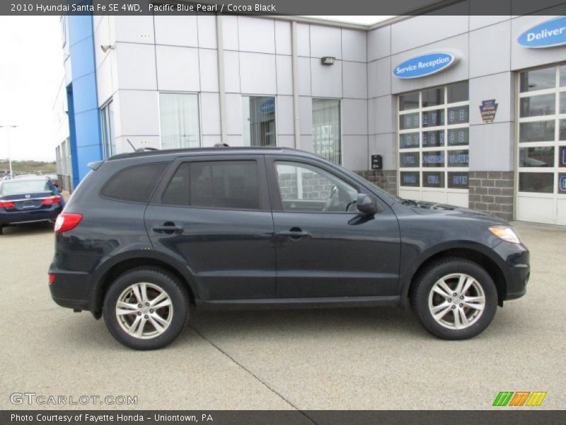 Pacific Blue Pearl / Cocoa Black 2010 Hyundai Santa Fe SE 4WD