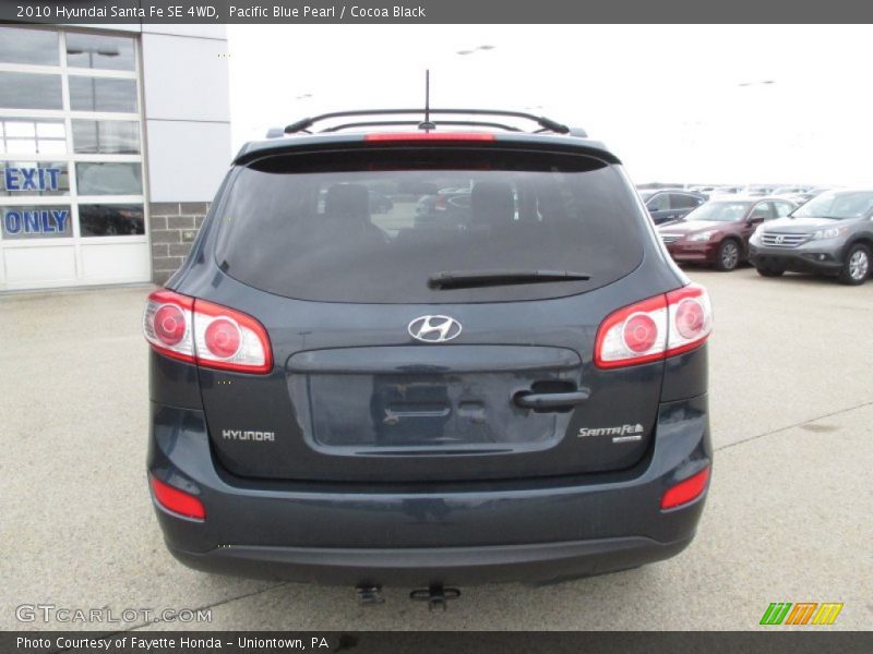 Pacific Blue Pearl / Cocoa Black 2010 Hyundai Santa Fe SE 4WD