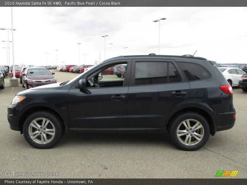 Pacific Blue Pearl / Cocoa Black 2010 Hyundai Santa Fe SE 4WD
