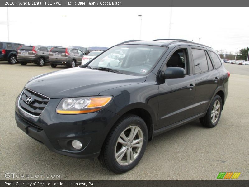 Pacific Blue Pearl / Cocoa Black 2010 Hyundai Santa Fe SE 4WD