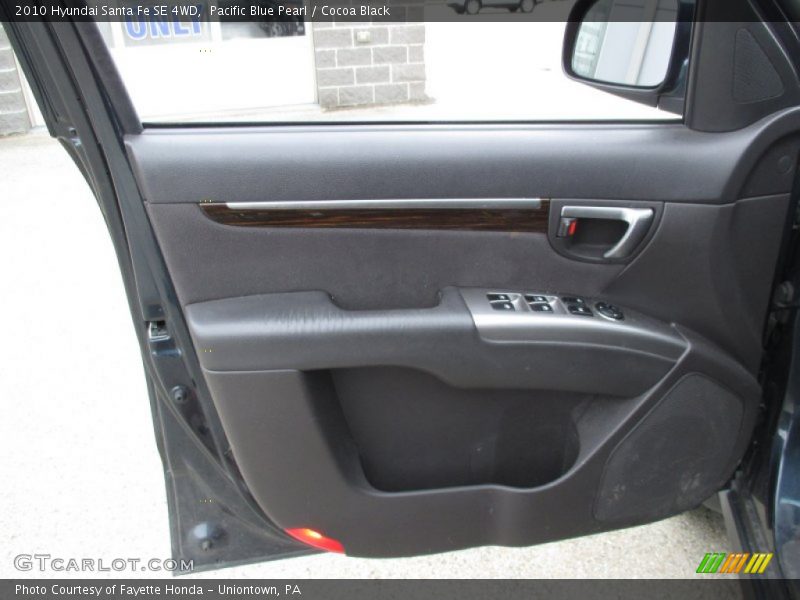 Pacific Blue Pearl / Cocoa Black 2010 Hyundai Santa Fe SE 4WD