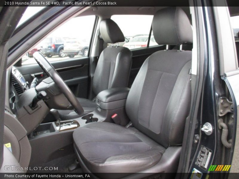 Pacific Blue Pearl / Cocoa Black 2010 Hyundai Santa Fe SE 4WD