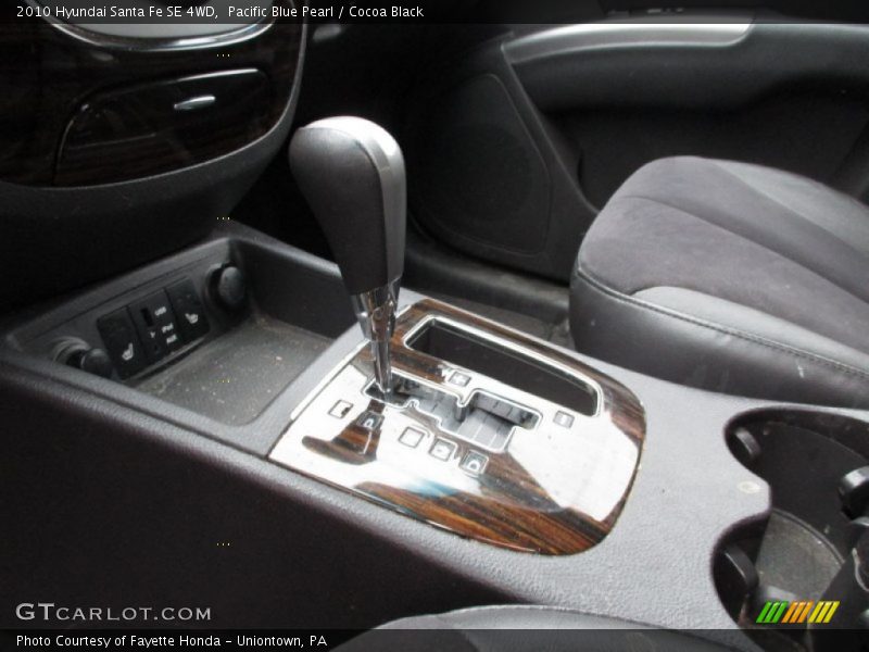 Pacific Blue Pearl / Cocoa Black 2010 Hyundai Santa Fe SE 4WD