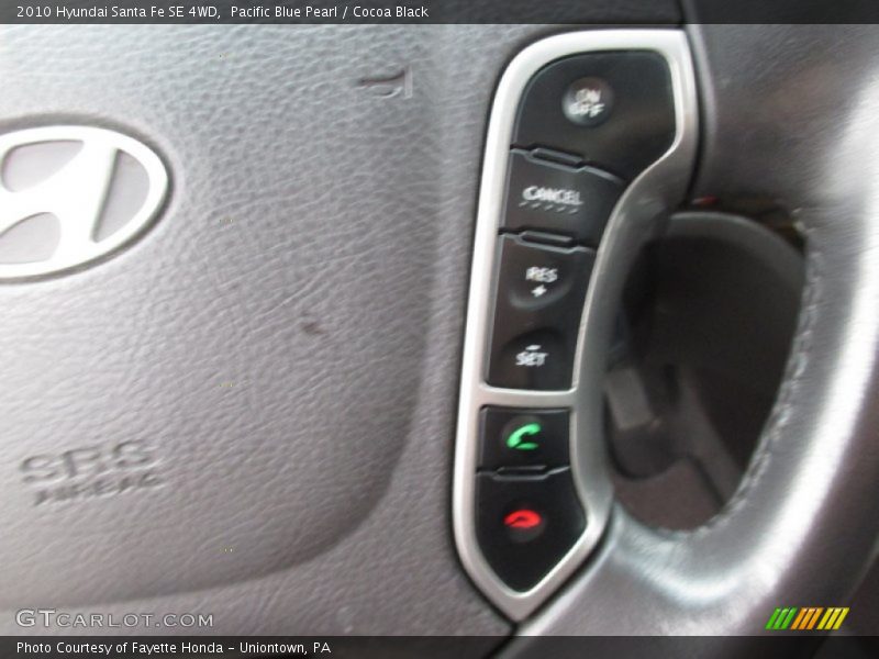 Pacific Blue Pearl / Cocoa Black 2010 Hyundai Santa Fe SE 4WD
