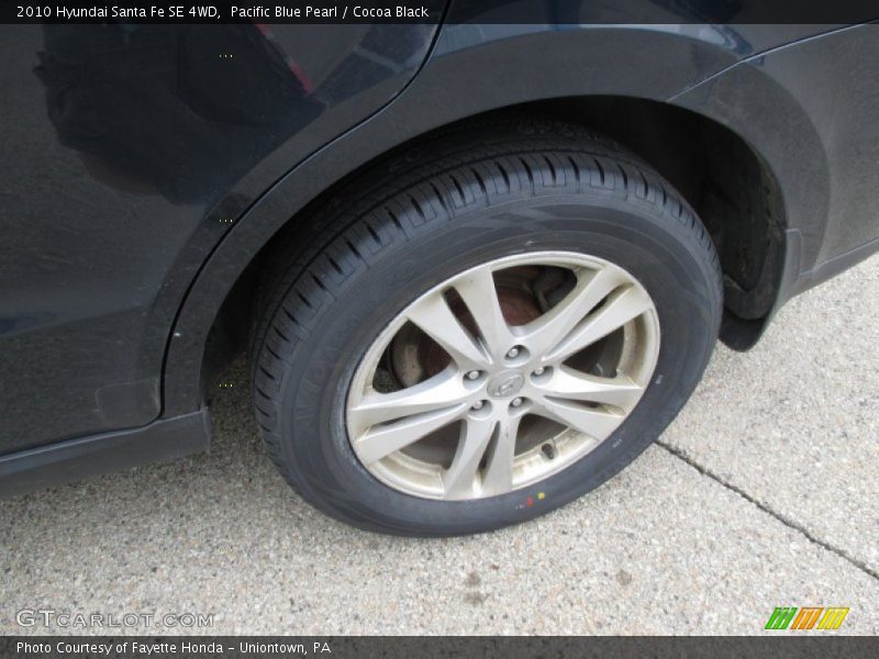 Pacific Blue Pearl / Cocoa Black 2010 Hyundai Santa Fe SE 4WD