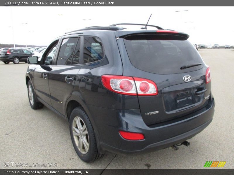 Pacific Blue Pearl / Cocoa Black 2010 Hyundai Santa Fe SE 4WD