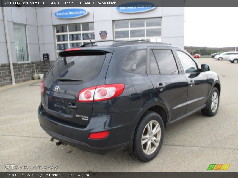 Pacific Blue Pearl / Cocoa Black 2010 Hyundai Santa Fe SE 4WD