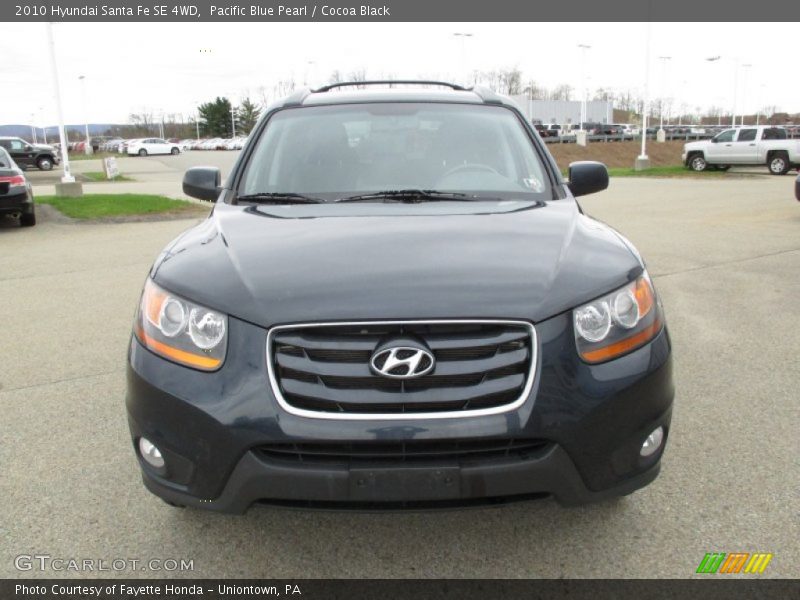 Pacific Blue Pearl / Cocoa Black 2010 Hyundai Santa Fe SE 4WD