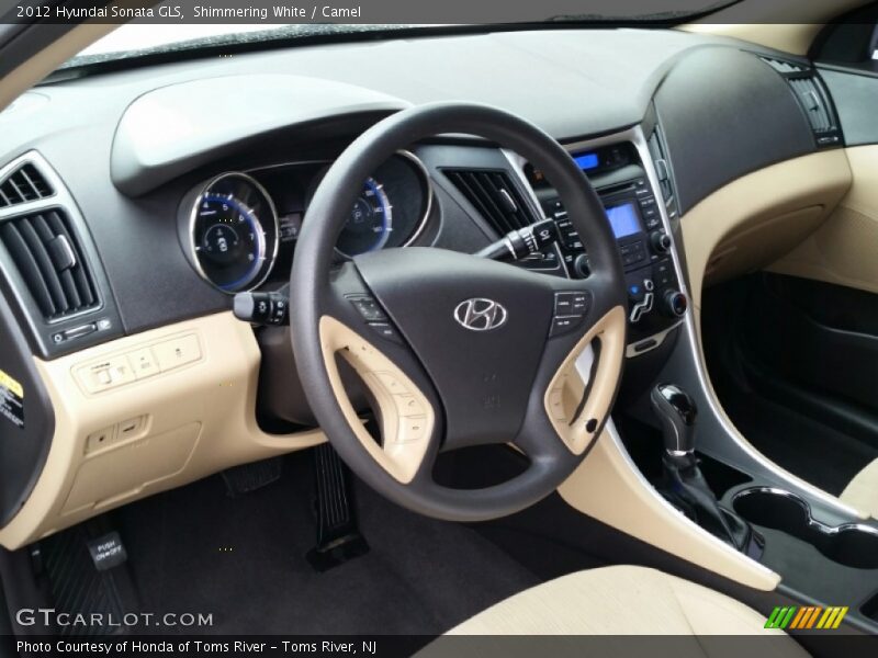 Shimmering White / Camel 2012 Hyundai Sonata GLS