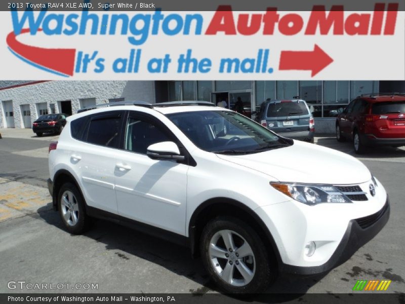 Super White / Black 2013 Toyota RAV4 XLE AWD