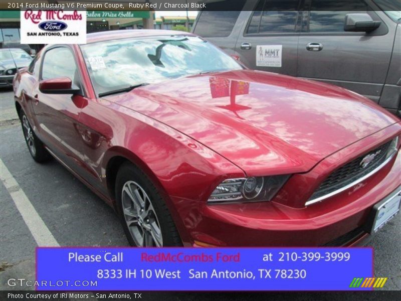 Ruby Red / Charcoal Black 2014 Ford Mustang V6 Premium Coupe