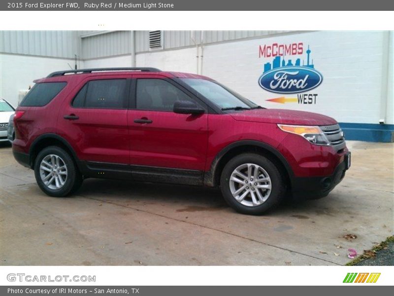 Ruby Red / Medium Light Stone 2015 Ford Explorer FWD