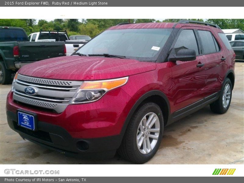 Ruby Red / Medium Light Stone 2015 Ford Explorer FWD
