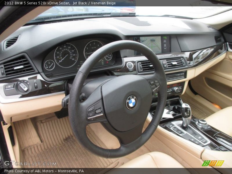Jet Black / Venetian Beige 2012 BMW 5 Series 528i xDrive Sedan