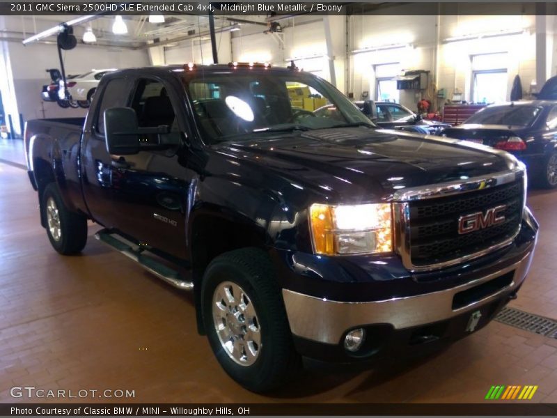Midnight Blue Metallic / Ebony 2011 GMC Sierra 2500HD SLE Extended Cab 4x4