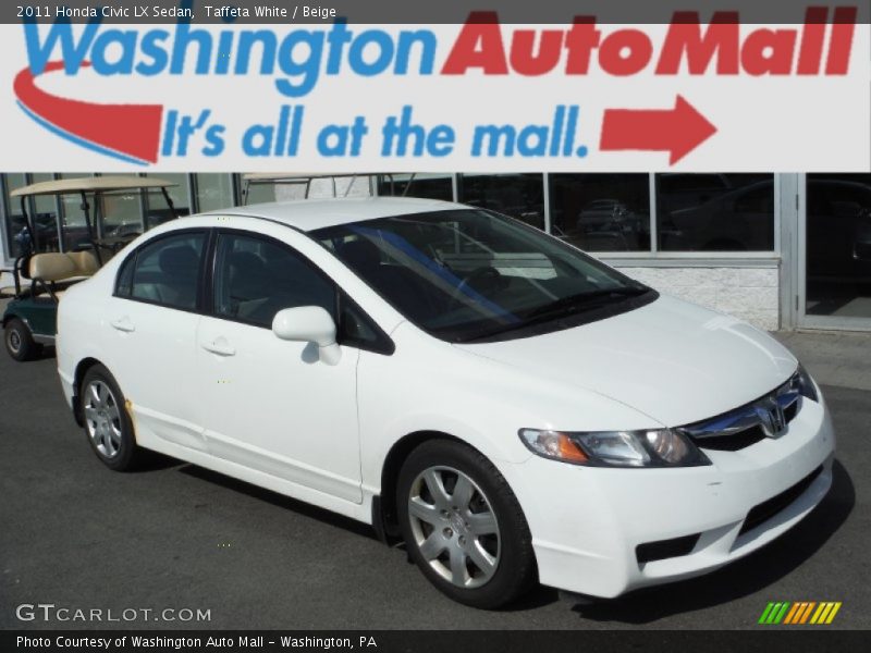 Taffeta White / Beige 2011 Honda Civic LX Sedan