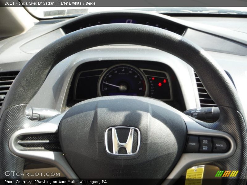 Taffeta White / Beige 2011 Honda Civic LX Sedan