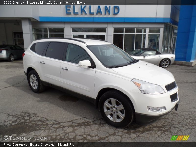 Summit White / Ebony 2010 Chevrolet Traverse LT AWD