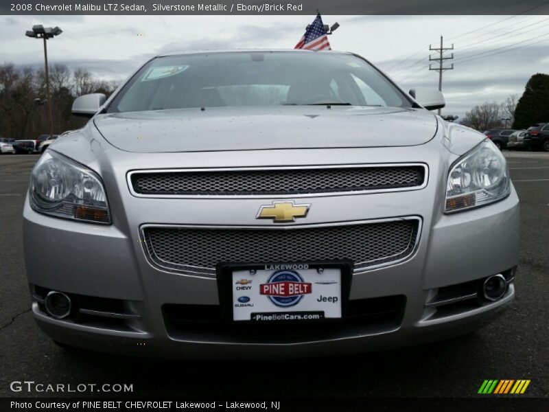 Silverstone Metallic / Ebony/Brick Red 2008 Chevrolet Malibu LTZ Sedan
