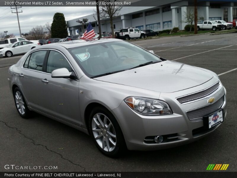 Silverstone Metallic / Ebony/Brick Red 2008 Chevrolet Malibu LTZ Sedan
