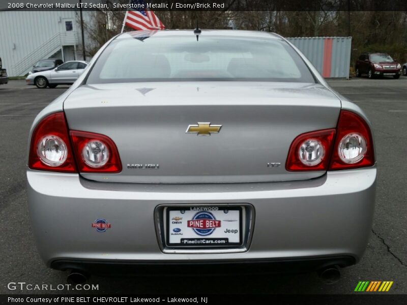 Silverstone Metallic / Ebony/Brick Red 2008 Chevrolet Malibu LTZ Sedan