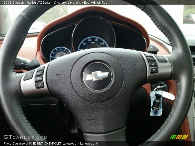 Silverstone Metallic / Ebony/Brick Red 2008 Chevrolet Malibu LTZ Sedan