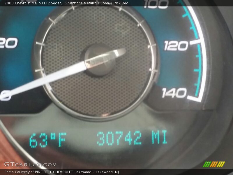 Silverstone Metallic / Ebony/Brick Red 2008 Chevrolet Malibu LTZ Sedan