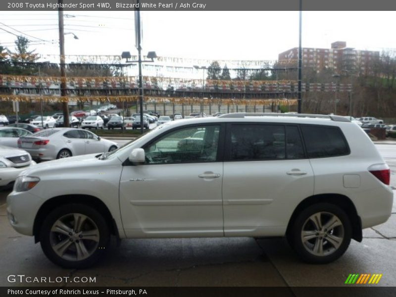 Blizzard White Pearl / Ash Gray 2008 Toyota Highlander Sport 4WD