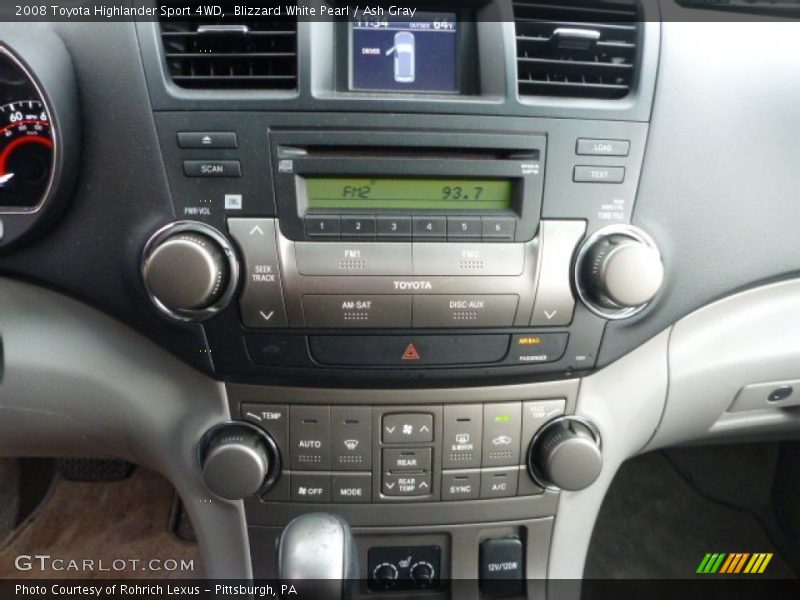 Blizzard White Pearl / Ash Gray 2008 Toyota Highlander Sport 4WD