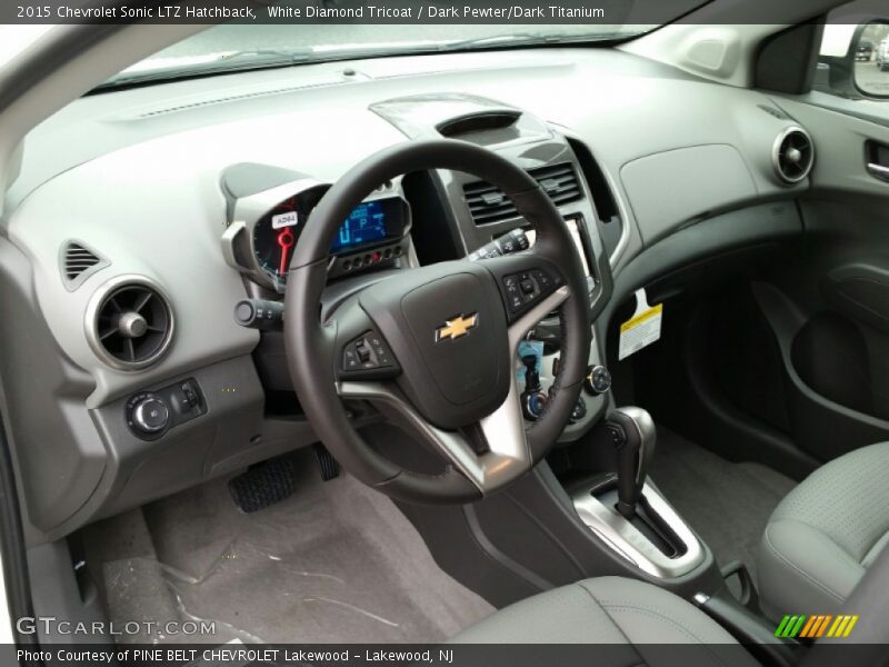 White Diamond Tricoat / Dark Pewter/Dark Titanium 2015 Chevrolet Sonic LTZ Hatchback