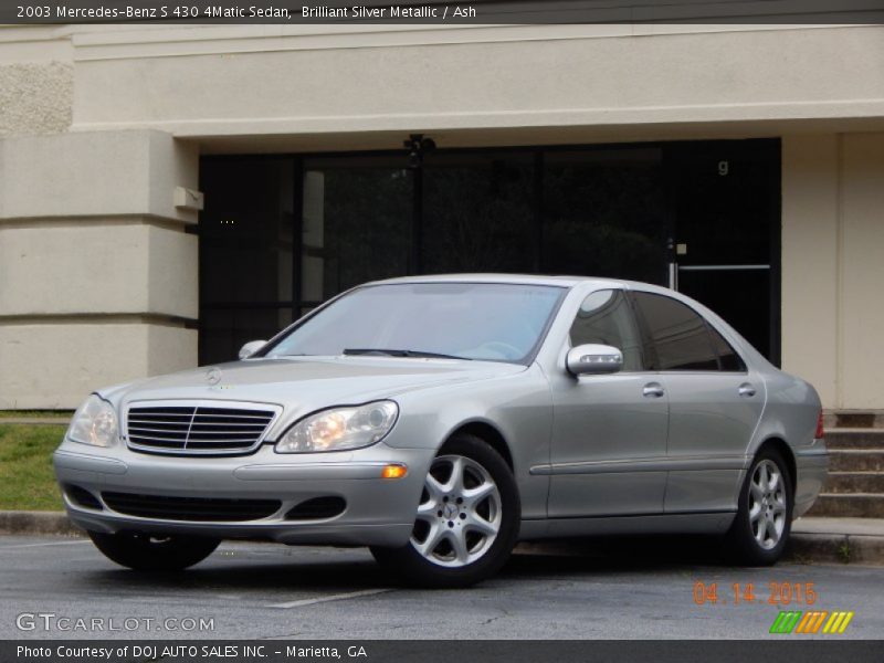 Brilliant Silver Metallic / Ash 2003 Mercedes-Benz S 430 4Matic Sedan