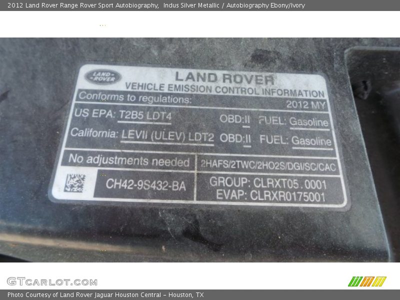 Indus Silver Metallic / Autobiography Ebony/Ivory 2012 Land Rover Range Rover Sport Autobiography