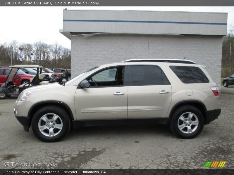 Gold Mist Metallic / Ebony 2008 GMC Acadia SLE AWD